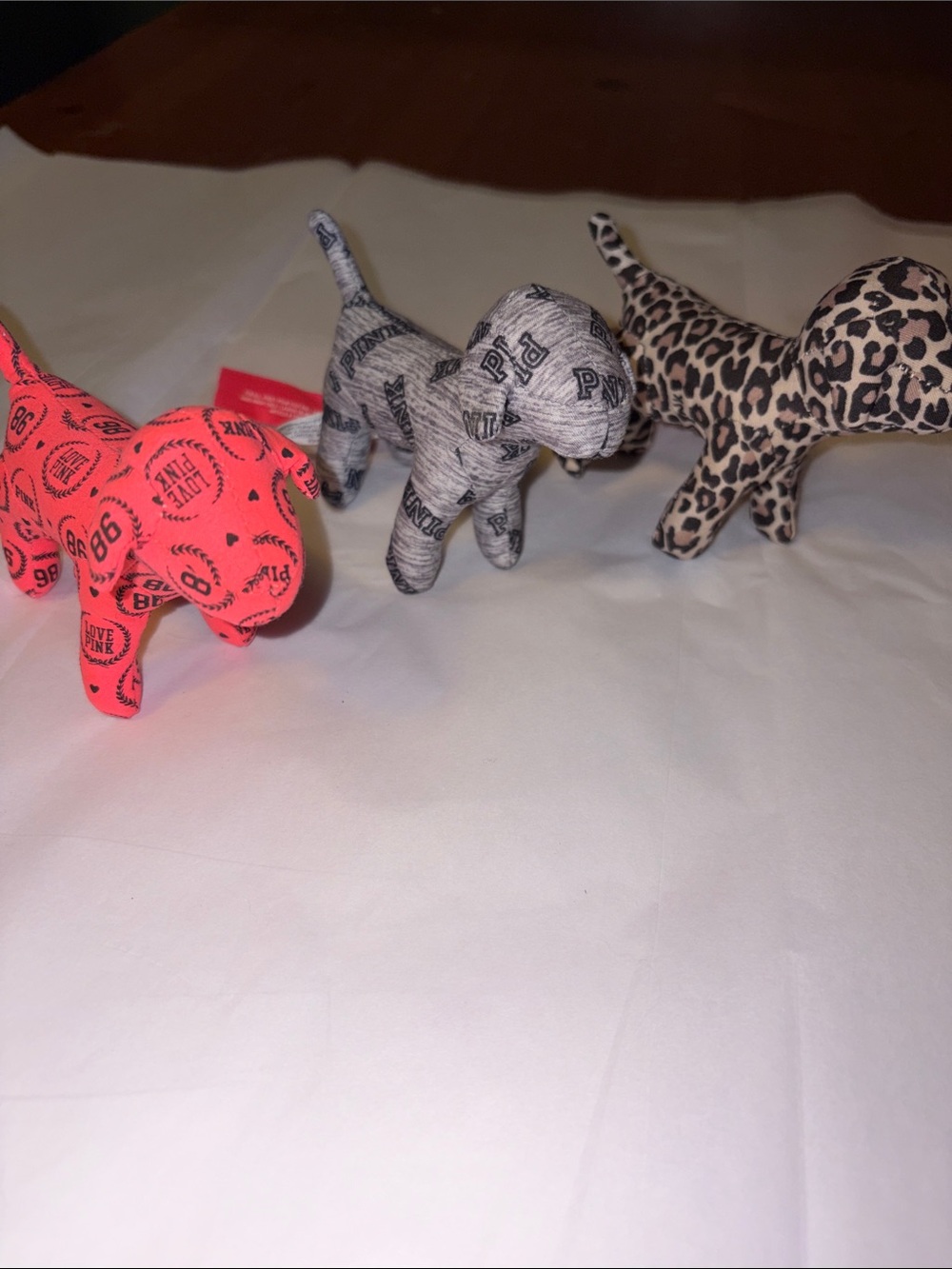 PINK Plush Dog Set in Pink Gray and Leopard Print - Picture 3 of 4